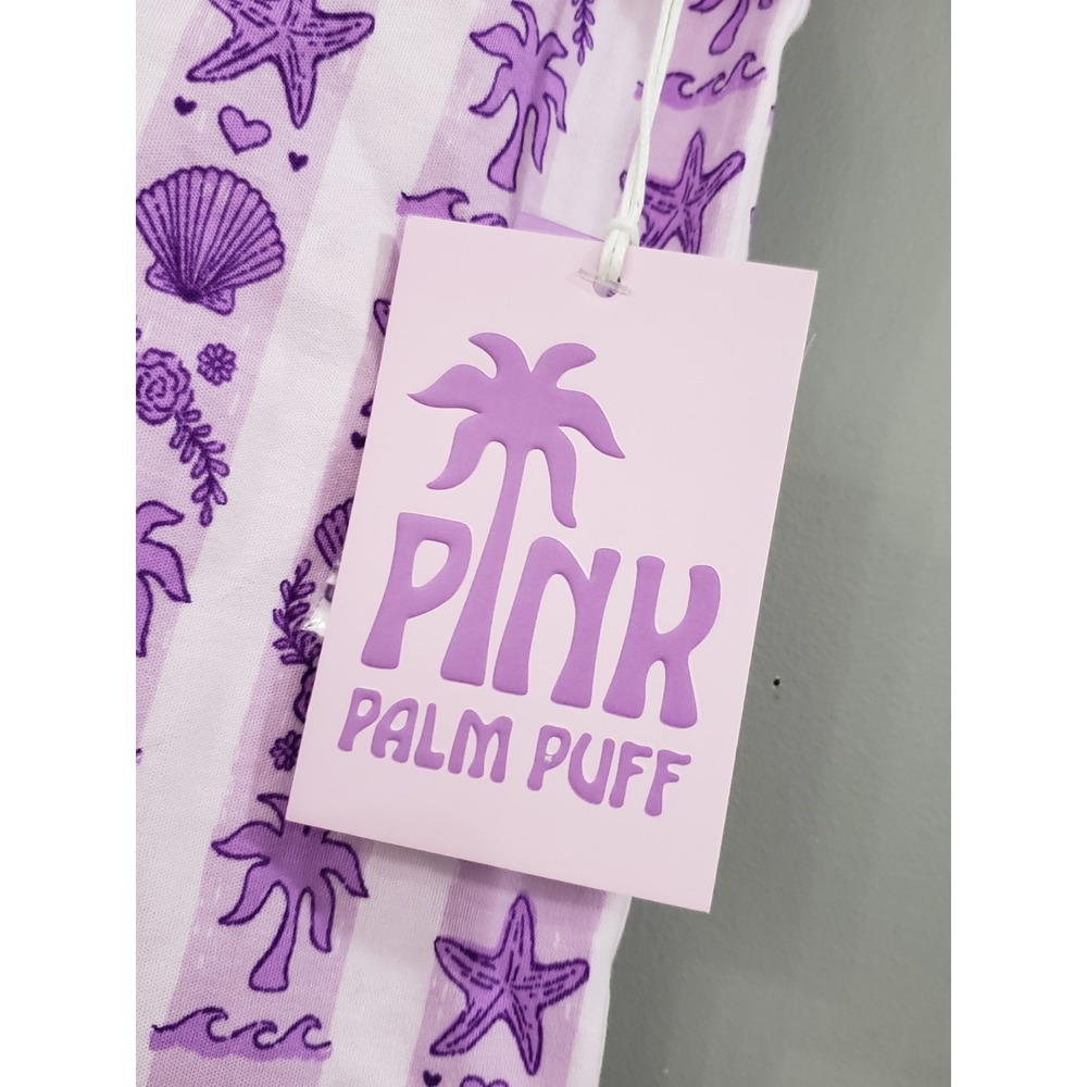 NEW‎ Women's Pink Palm Puff Pajama Shorts Set in Twilight Size Small Pima Cotton - Picture 2 of 6